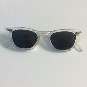 Clear glitter cat-eye sunglasses
